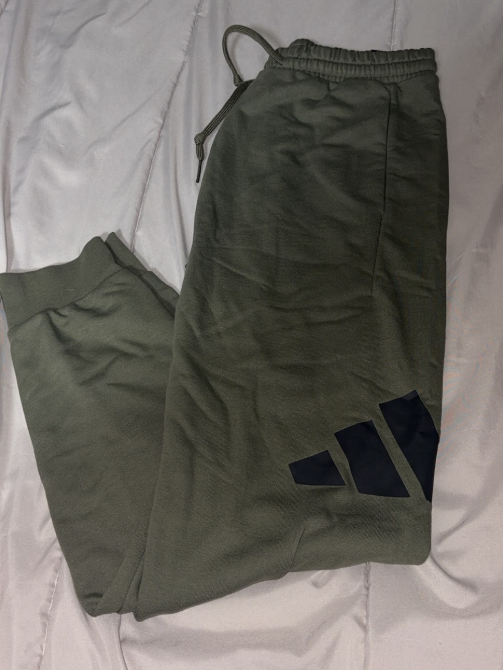 adidas Olive Green Jogger Pants with Black Logo
